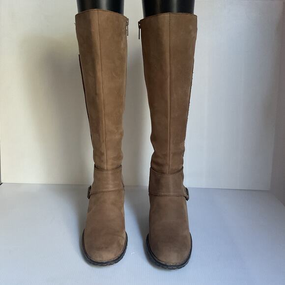 Børn Brown Leather Riding Boots Size 7 – Tall Knee-High Zip Buckle Equestrian - Picture 4 of 13